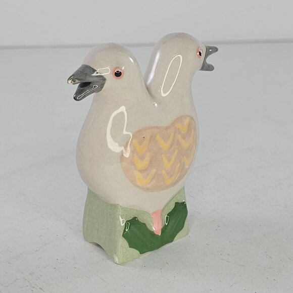 Rachel Bass Christmas Collection Pie Birds Two Turtle Doves LE *Chipped* - Picture 2 of 13